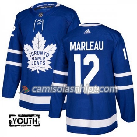 Camisola Toronto Maple Leafs Patrick Marleau 12 Adidas 2017-2018 Azul Authentic - Criança